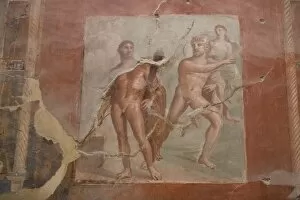 Roman frescoes at Ercolano (Herculaneum), UNESCO World Heritage Site, Campania