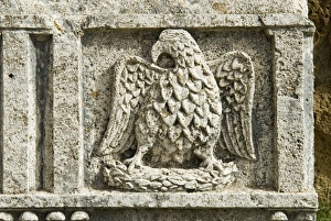 Images Dated 6th September 2008: Roman High Relief in the courtyard of San Pietro Church, Tuscania, Viterbo