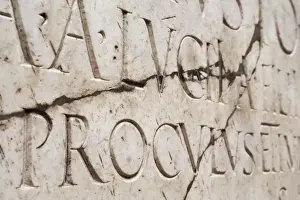 Latin Script Prints: Roman lettering in Herculaneum, UNESCO World Heritage Site, Campania, Italy, Europe