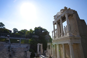 Roman marble amphitheatre built in the 2nd century, Plovdiv, Bulgaria, Europe