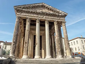Auvergne Rhone Alpes Prints: Roman Temple of Augustus and Livia, Vienne, Isere, Auvergne-Rhone-Alpes, France, Europe
