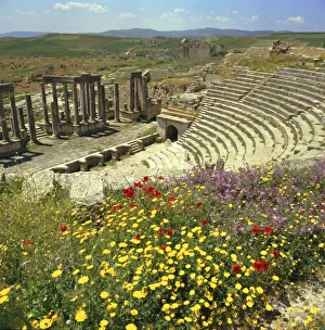 Tunisian Prints: Roman theatre at Dougga