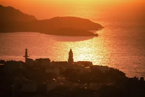 Marseille Prints: Romantic sunset over the coast of Maraeille, France