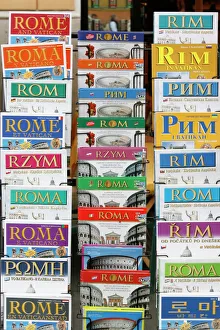 Large Group Of Objects Prints: Rome tourist guidebooks, Rome, Lazio, Italy, Europe