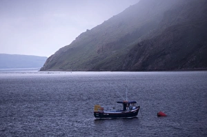 Ronas Voe and fishing boat