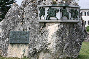 Navarre Prints: Roncesvalles (Roncevaux) battle monument, Roncevaux, Navarre, Spain, Europe