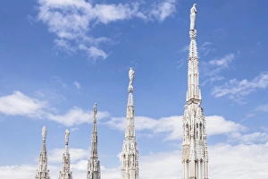 Milan Prints: The roof of Duomo di Milano (Milan Cathedral), Milan, Lombardy, Italy, Europe