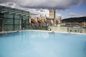 Roof Top Pool in New Royal Bath, Thermae Bath Spa, Bath, Avon, England