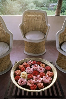 Cane Prints: Roof terrace seating area of converted farm house