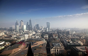 Conditions Prints: Rooftop view over London on a foggy day from St