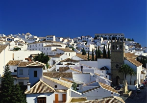 Ronda Prints: Rooftop View of the Village of Ronda, Malaga, Andalucia, Spain