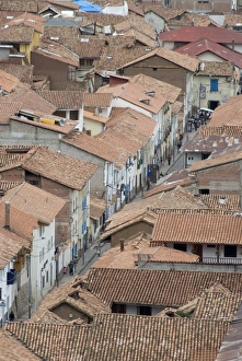 Cuzco Prints: Rooftops in Cuzco, Peru, South America