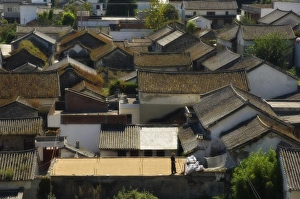 Crowding Prints: Rooftops, Dali Old Town, Yunnan Province, China, Asia