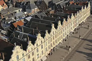 Facades Prints: Rooftops and Flemish Baroque facades face onto the Petite Place (Place des Heros)