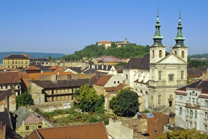 St Michael Prints: Rooftops and St. Michaels church, Brno, Czech Republic, Europe
