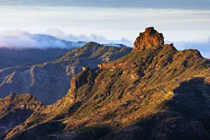 Typically Spanish Prints: Roque Bentayga, Gran Canaria, Canary Islands, Spain, Atlantic, Europe