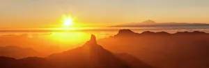 Glowing Prints: Roque Bentayga and Tenerife with Mount Teide