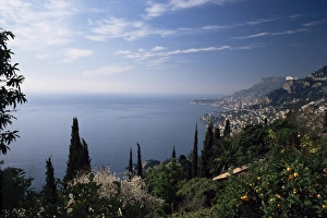 Roquebrune Prints: Roquebrune, view along coast towards Monaco, Alpes-Maritimes, Cote d Azur