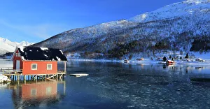 Rorbu Prints: Rorbu near Sommaroy, Troms og Finnmark, north west Norway, Scandinavia, Europe