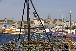Roscoff Prints: Roscoff Harbour, North Finistere, Brittany, France, Europe