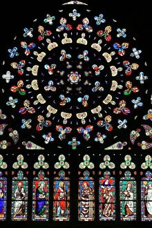 Images Dated 12th August 2006: Rose window in Notre-Dame-des-Carmes church, Pont-l Abbe, Pont-l Abbe