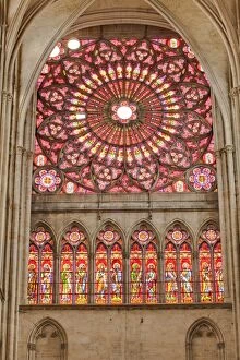 French Culture Gallery: A rose window in Saint-Pierre-et-Saint-Paul de Troyes cathedral, in Gothic style