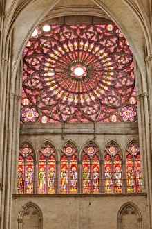 French Culture Gallery: A rose window in Saint-Pierre-et-Saint-Paul de Troyes cathedral, in Gothic style
