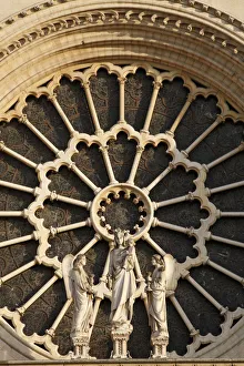 Rose Window Prints: Rose window, Western facade, Notre Dame cathedral, Paris, France, Europe