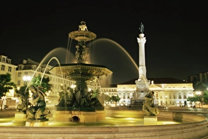 Illuminating Prints: Rossio Square (Dom Pedro IV Square) at night
