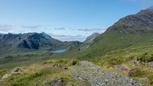 Sgurr Nan Gillean Prints: The rough road from Kilmarie to Camasunary with the towering pinnacles of Sgurr nan