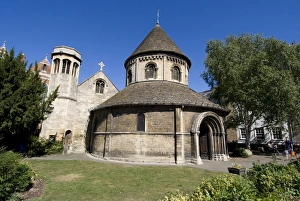 Quaint Prints: The Round Church, dating from 1130, Cambridge, Cambridgeshire, England