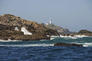 Counseling Prints: Round Island with lighthouse, Isles of Scilly, Cornwall, United Kingdom, Europe