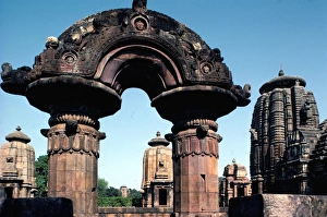 Orissa Prints: Round stone torana gate