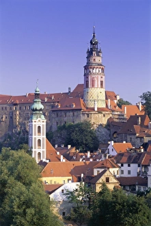 Czech Prints: Round tower, Krumlov Castle, Cesky Krumlov, UNESCO World Heritage Site