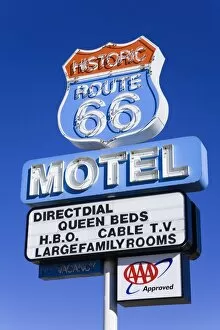 Route 66 Motel sign, Seligman, Arizona, United States of America, North America