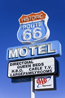 Images Dated 16th February 2007: Route 66 Motel sign, Seligman, Arizona, United States of America, North America