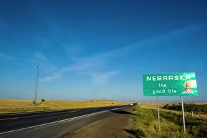 Text Prints: Route two through Nebraska, United States of America, North America