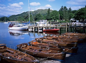 Rowing Boat Prints: Rowing boats, Waterhead, Ambleside, Lake Windermere, Lake District, Cumbria