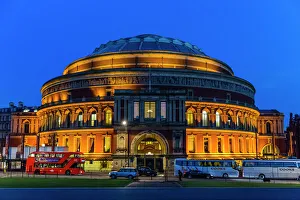 Night Time Prints: The Royal Albert Hall at night, London, England, United Kingdom, Europe