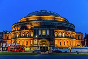 19th Century Gallery: The Royal Albert Hall at night, London, England, United Kingdom, Europe