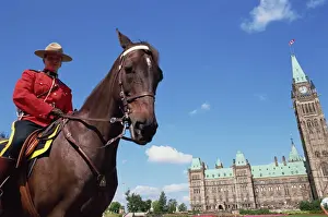 One Man Only Prints: Royal Canadian Mounted Policeman outside the Parliament Building in Ottawa