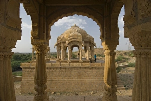 Jaisalmer Prints: Royal cenotaphs, Bada Bagh, Jaisalmer, Rajasthan, India