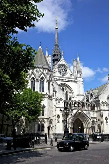 Taxi Prints: Royal Courts of Justice, City of London, England, United Kingdom, Europe
