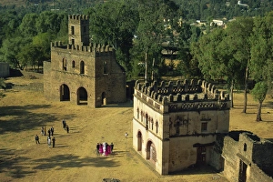 Gondar Prints: The Royal Enclosure, with wedding party, Gondar, Ethiopia, Africa