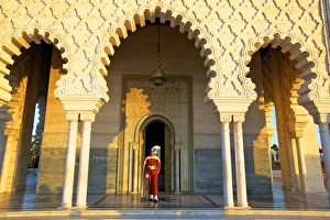 Guard Prints: Royal Guard on duty at Mausoleum of Mohammed V, Rabat, Morocco, North Africa, Africa