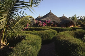 Thatch Prints: Royal Lodge, Sine Saloum Delta, Senegal, West Africa, Africa