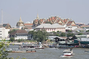 Grand Palace Prints: The Royal Palace with the Chao Phraya river, Bangkok, Thailand, Southeast Asia, Asia