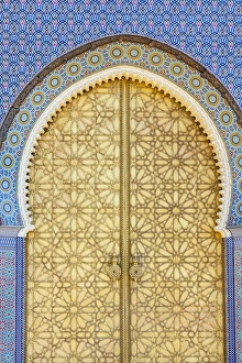 Royal Palace door, Fes, Morocco, North Africa, Africa
