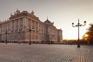 Palacio Real Prints: Royal Palace (Palacio Real) at sunset, Madrid, Spain, Europe