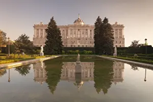 Madrid Prints: Royal Palace ( Palacio Real), view from Sabatini Gardens (Jardines de Sabatini), Madrid